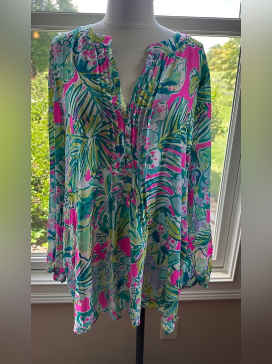 Lilly Pulitzer Tops - Lilly Pulitzer Harbour Island Tunic, Early Bloomer, Size XL